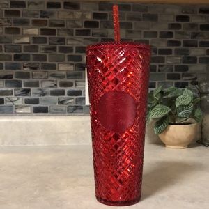Starbucks Holiday 2021 Red Studded 24oz Cold Cup Tumbler